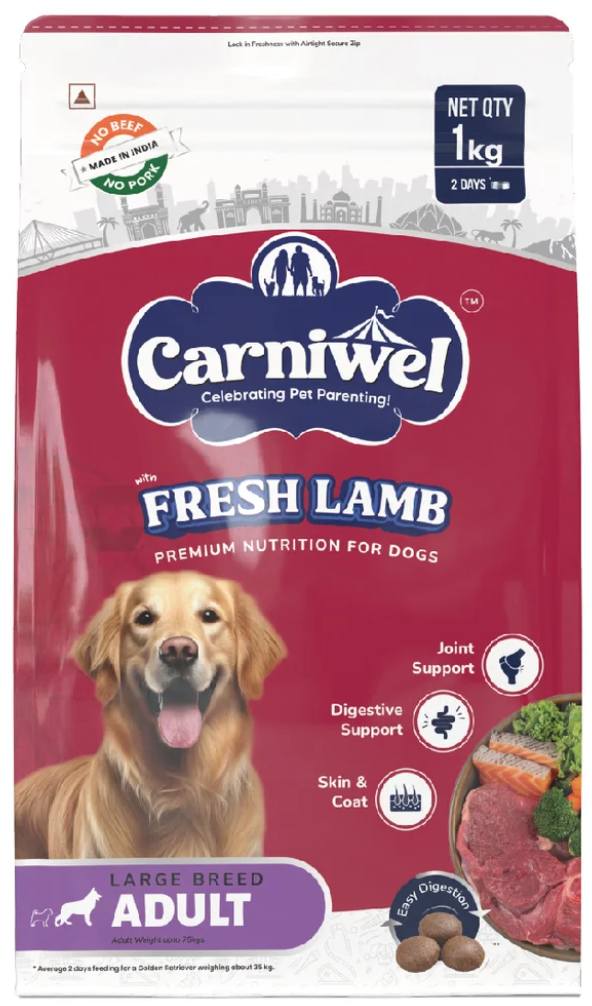 Carniwel with Fresh Lamb, Dry Dog Food for Large Breed, Adult